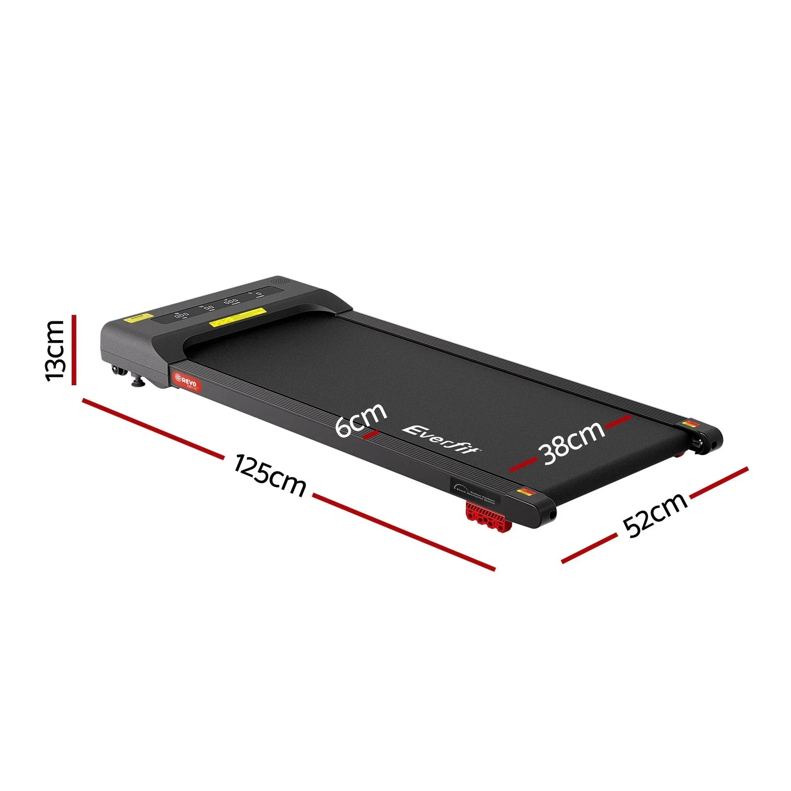 Treadmill Electric Walking Pad Incline Under Desk Home Gym 380mm Black