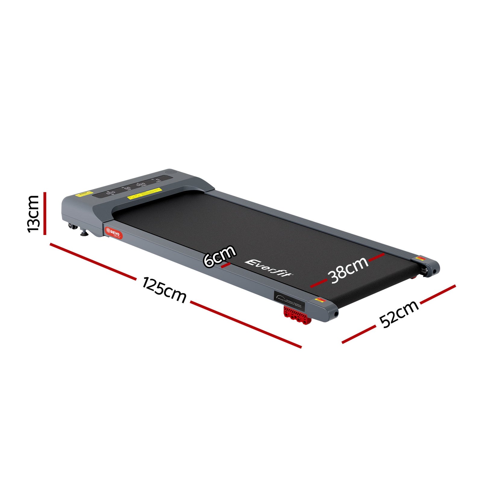 Treadmill Electric Walking Pad Incline Under Desk Home Gym 380mm Grey