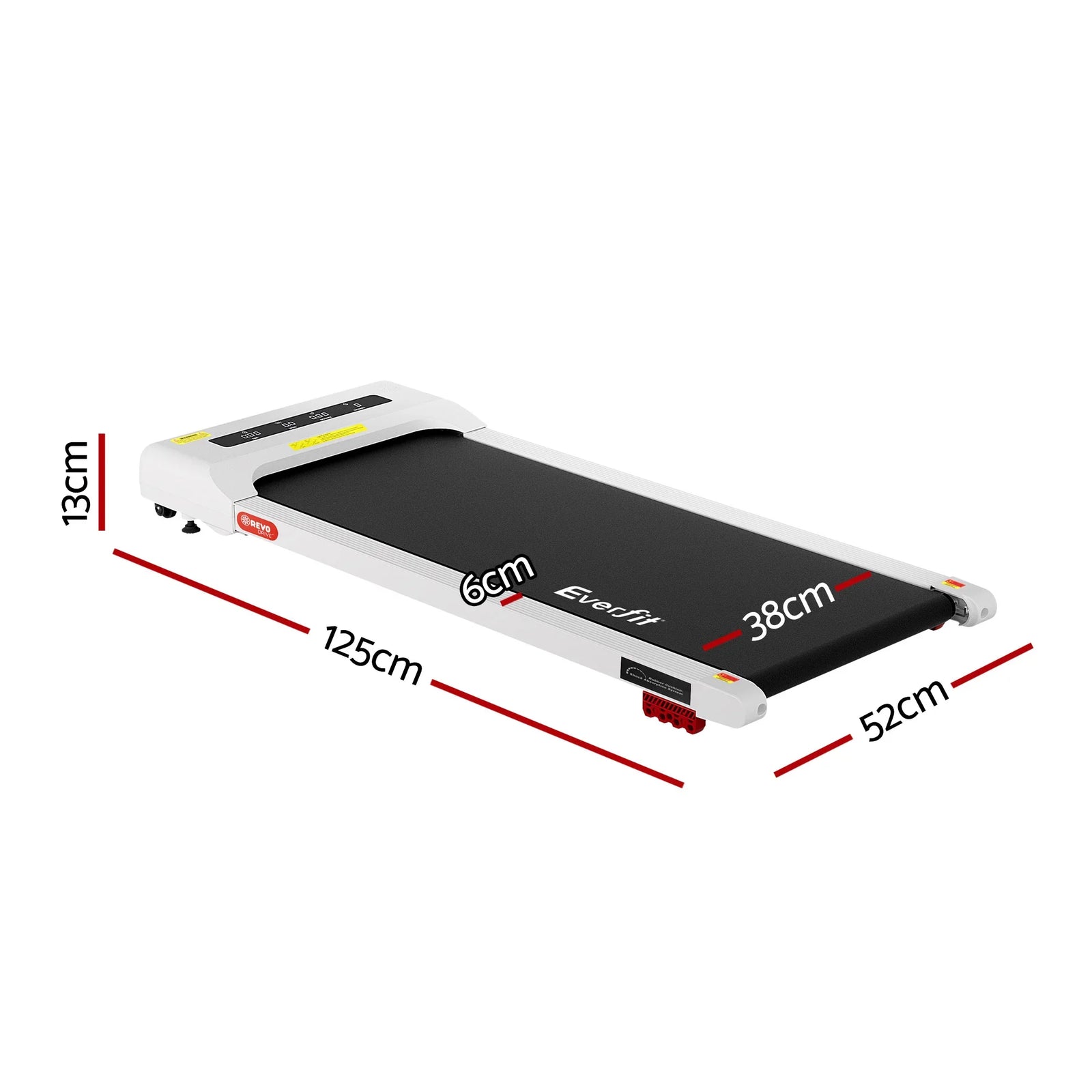 Treadmill Electric Walking Pad Incline Under Desk Home Gym 380mm White