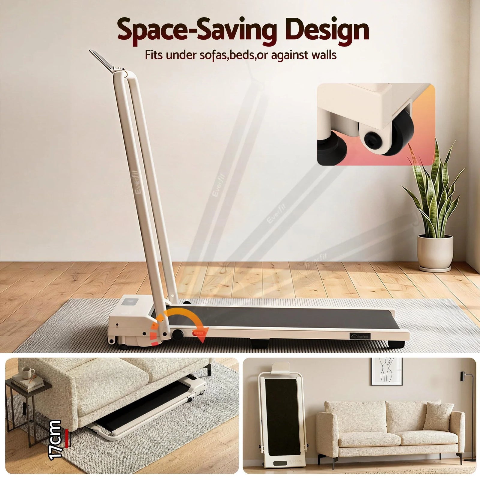 3‑in‑1 Walking Pad Treadmill – 12% Incline, Foldable Under‑Desk, APP Control