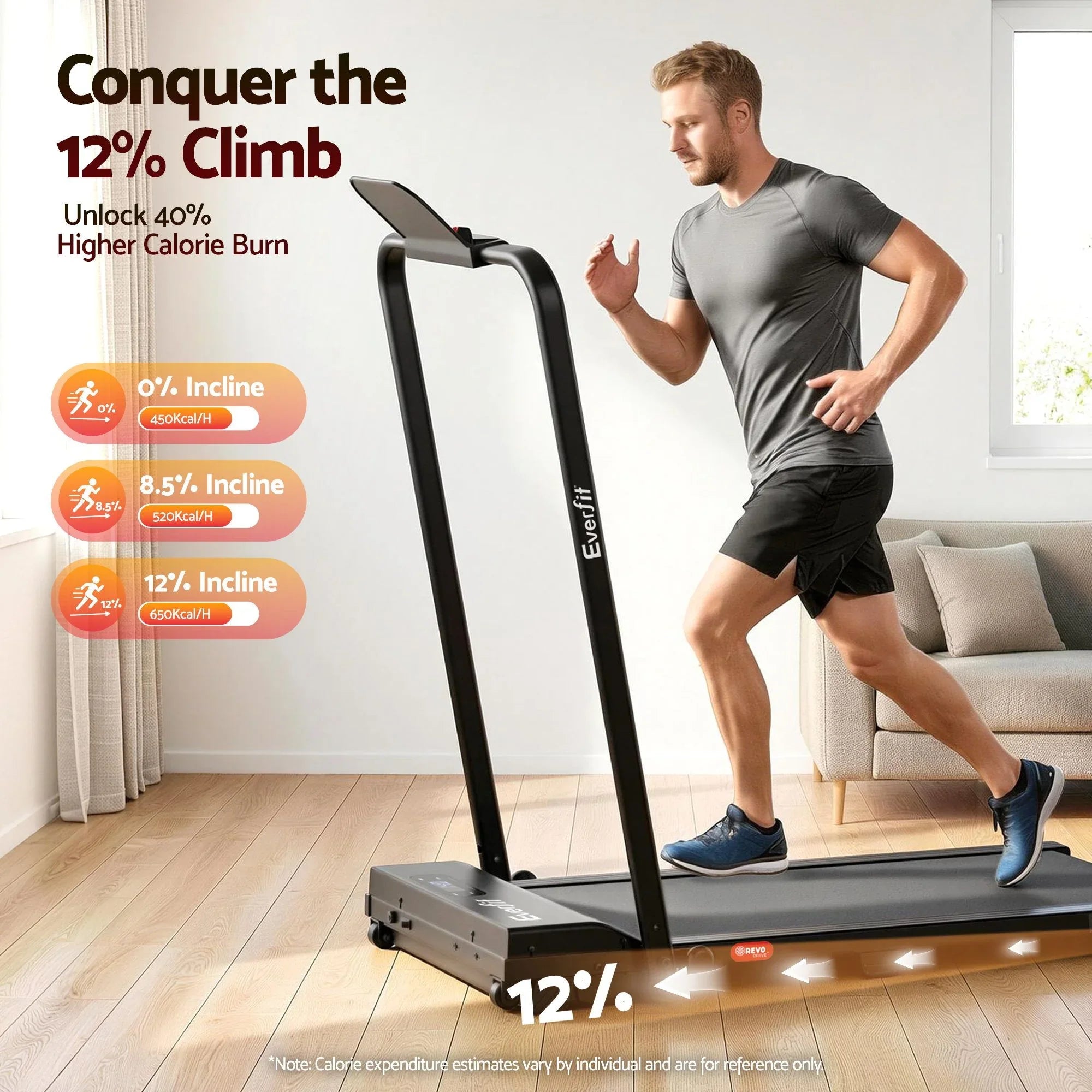 3‑in‑1 Walking Pad Treadmill – 12% Incline, Foldable Under‑Desk, APP Control