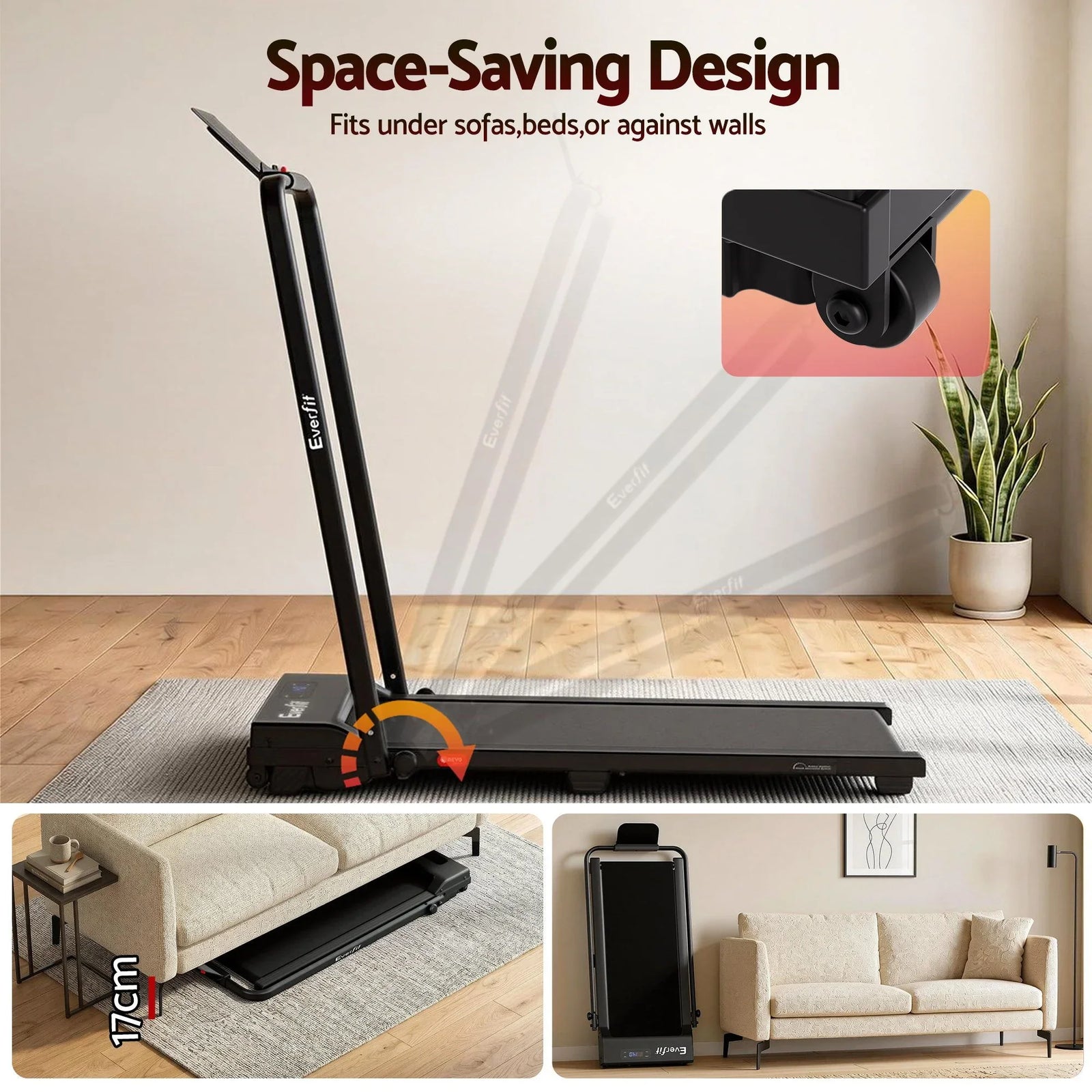 3‑in‑1 Walking Pad Treadmill – 12% Incline, Foldable Under‑Desk, APP Control