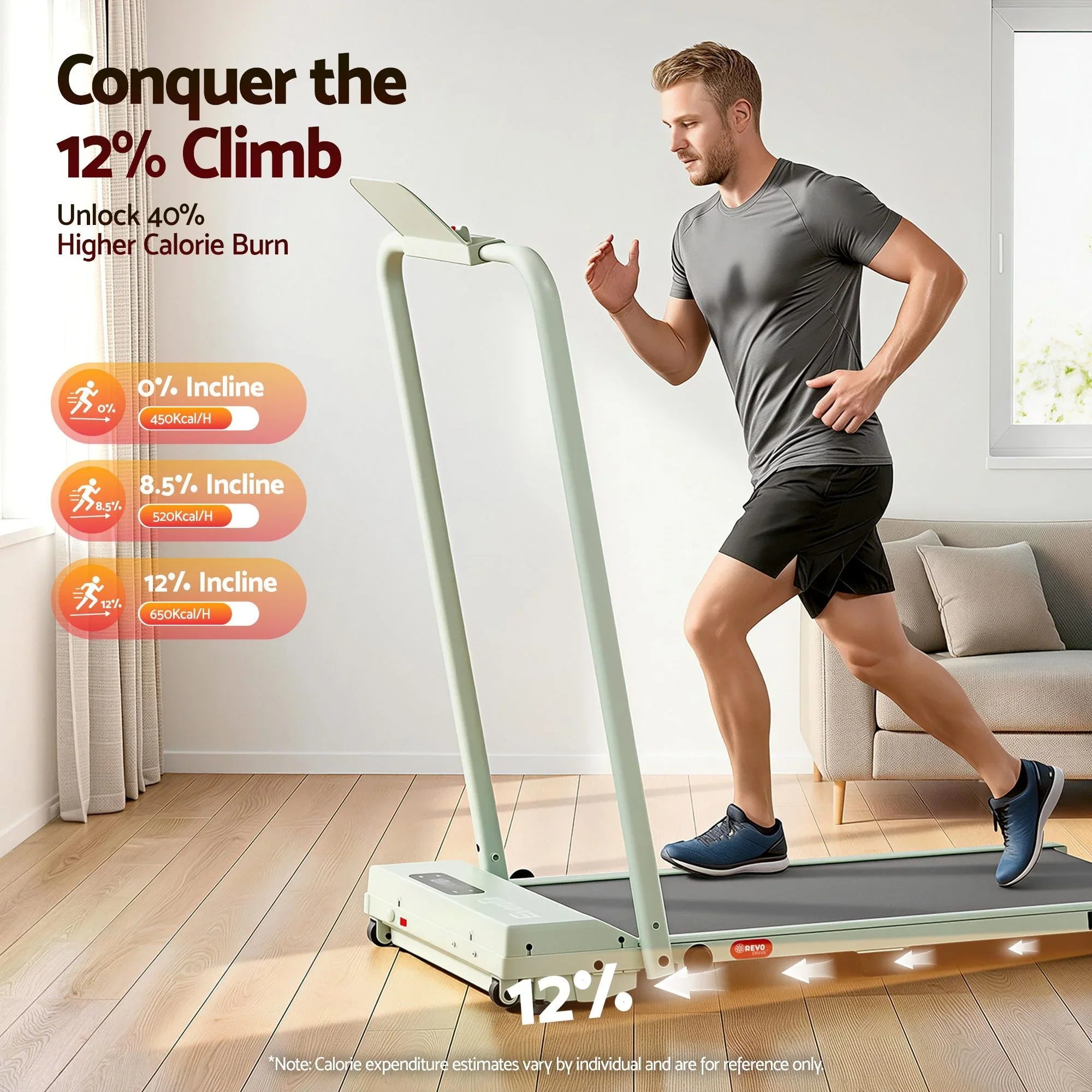 3‑in‑1 Walking Pad Treadmill – 12% Incline, Foldable Under‑Desk, APP Control