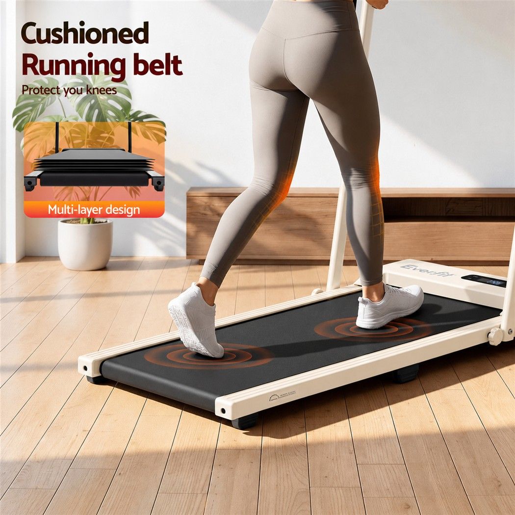 Everfit 3-in-1 Walking Pad Treadmill 12% Incline Under Desk Home 38cm Beige