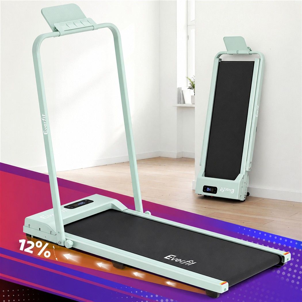 Everfit 3-in-1 Walking Pad Treadmill 12% Incline Under Desk Home 38cm Green