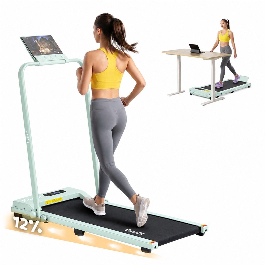 Everfit 3-in-1 Walking Pad Treadmill 12% Incline Under Desk Home 38cm Green