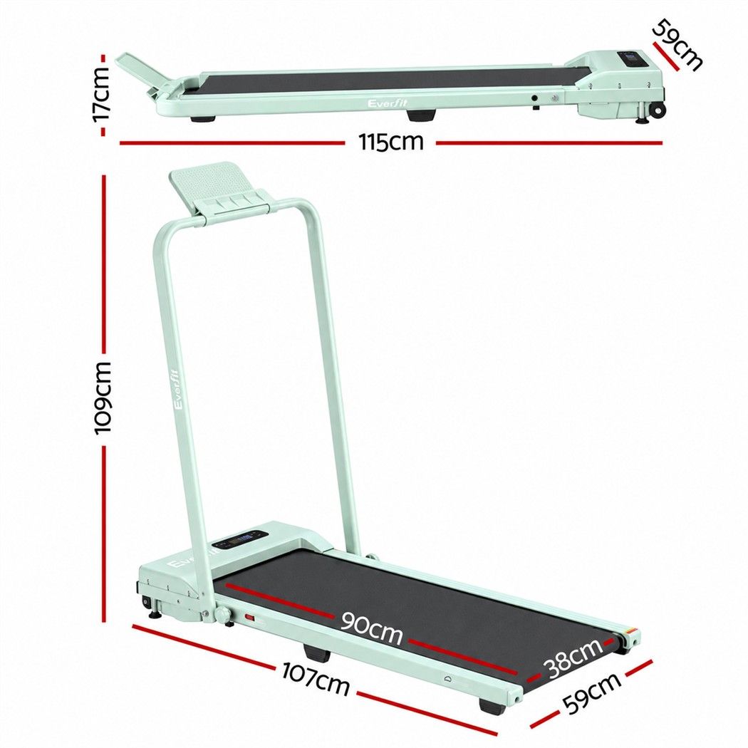 Everfit 3-in-1 Walking Pad Treadmill 12% Incline Under Desk Home 38cm Green