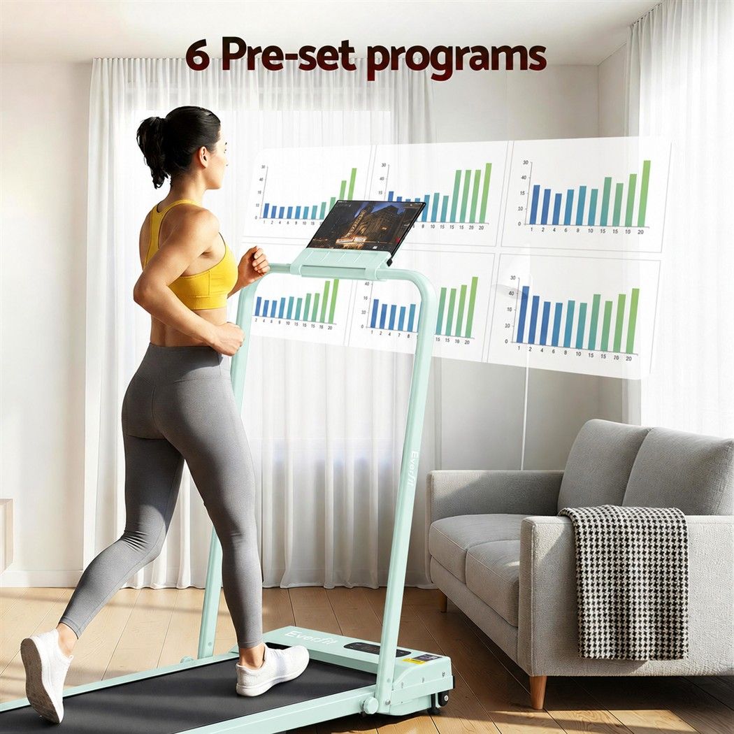 Everfit 3-in-1 Walking Pad Treadmill 12% Incline Under Desk Home 38cm Green