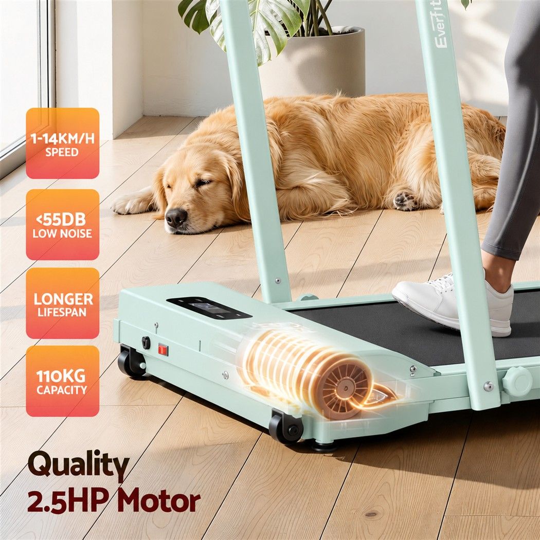 Everfit 3-in-1 Walking Pad Treadmill 12% Incline Under Desk Home 38cm Green