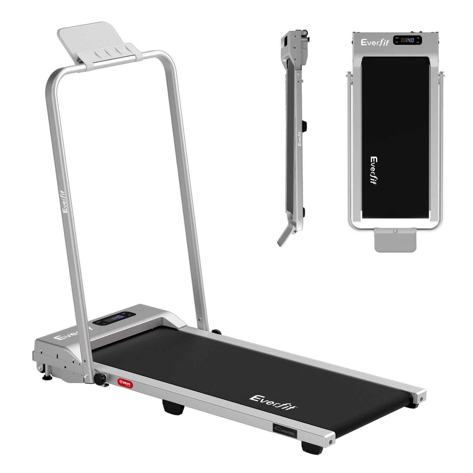 Everfit 3 in 1 Walking Pad Treadmill 12% Incline Foldable Under Desk Treadmills for Home Gym With 38cm Wide Belt Silver