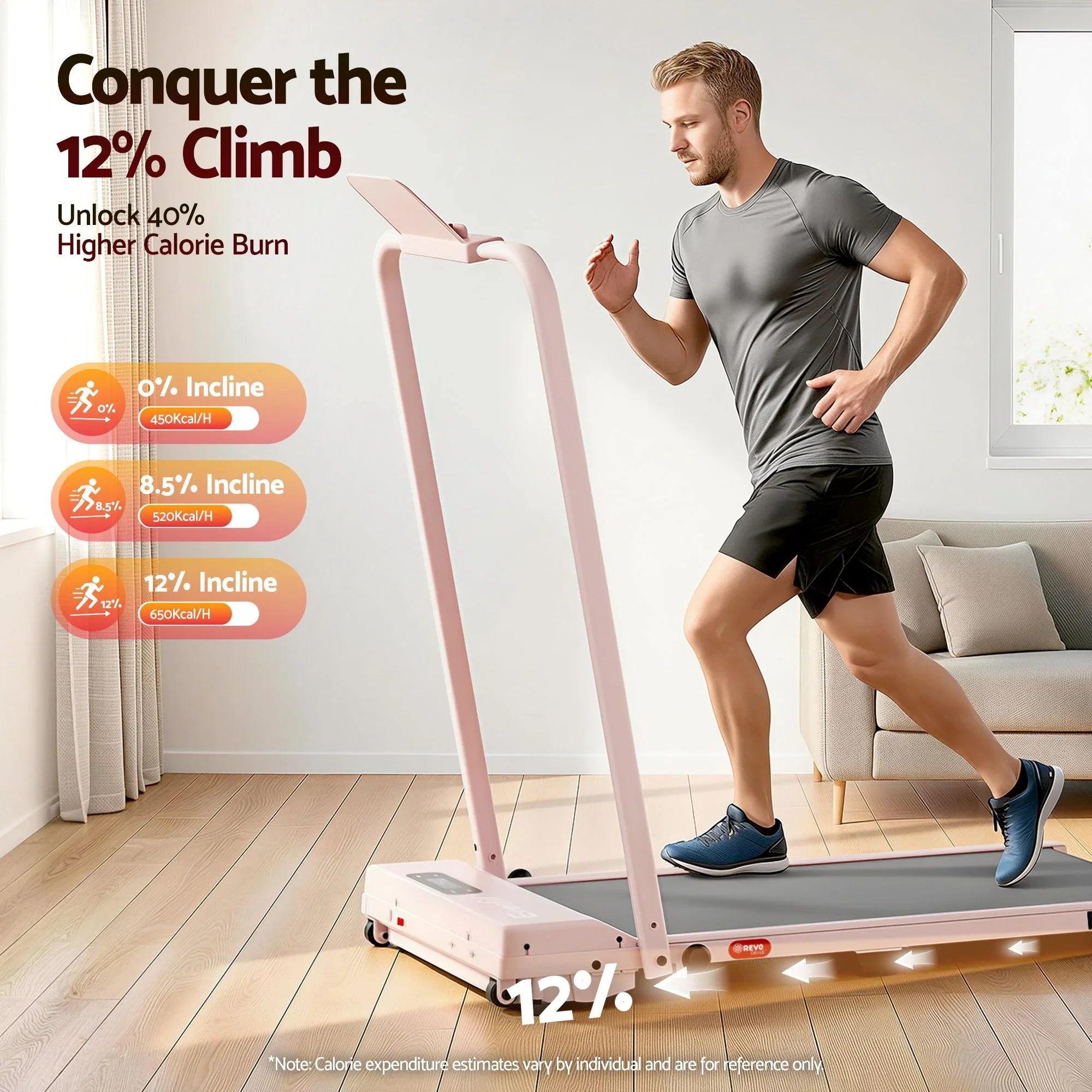 3 in 1 Walking Pad Treadmill 12% Incline Under Desk Treadmills for Home Gym With 38cm Wide Belt APP Control