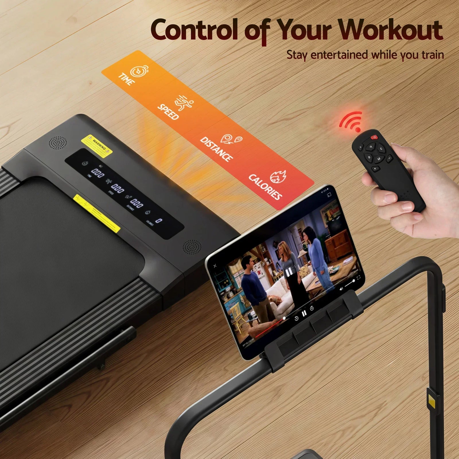 Treadmill Electric Walking Pad Under Desk Home Gym Fitness 400mm Black