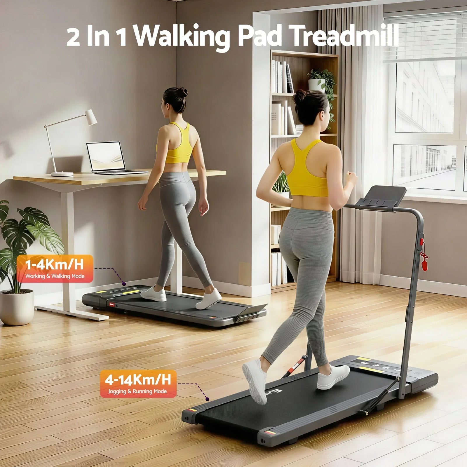 Treadmill Electric Walking Pad Under Desk Home Gym Fitness 400mm Grey