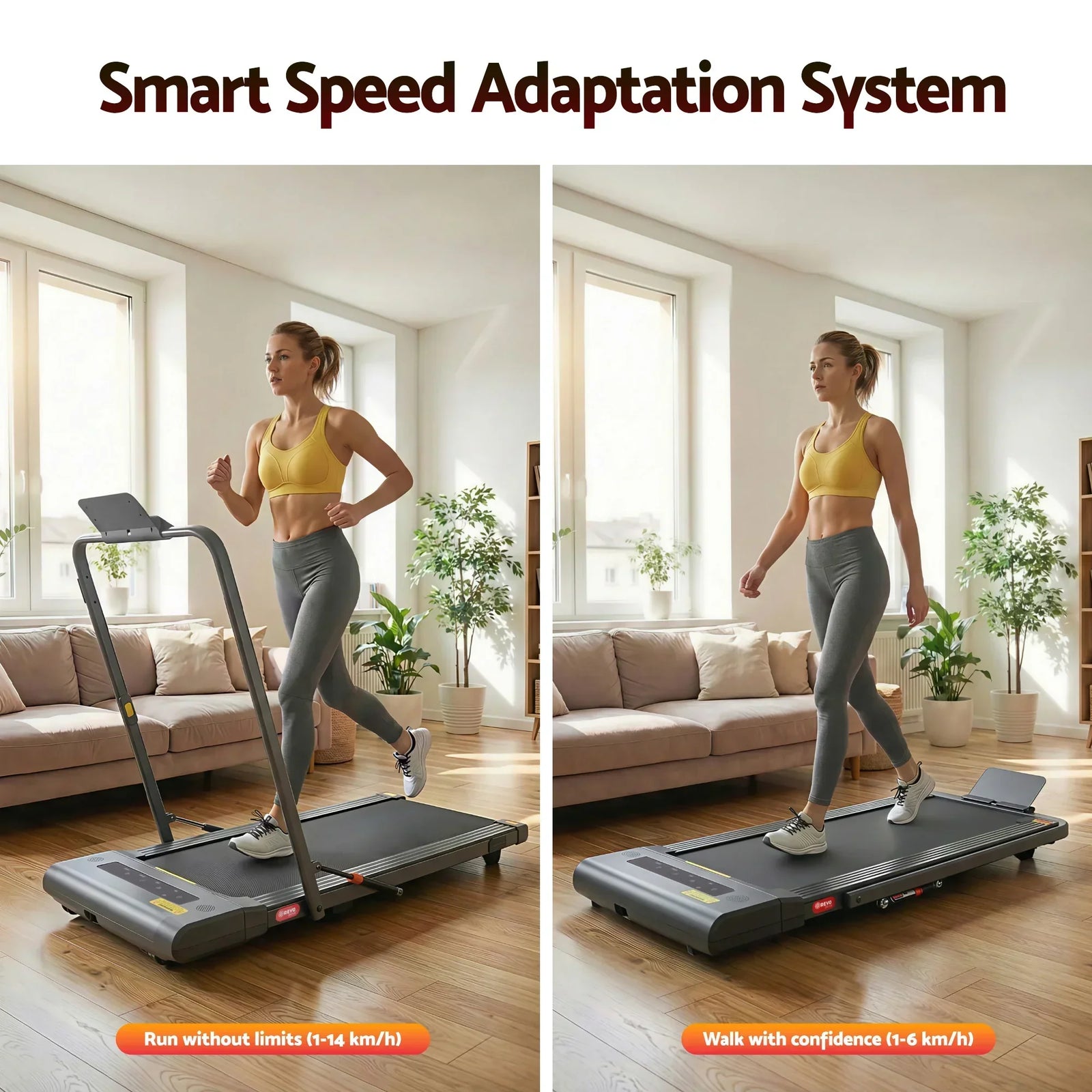 Treadmill Electric Walking Pad Under Desk Home Gym Fitness 400mm Grey