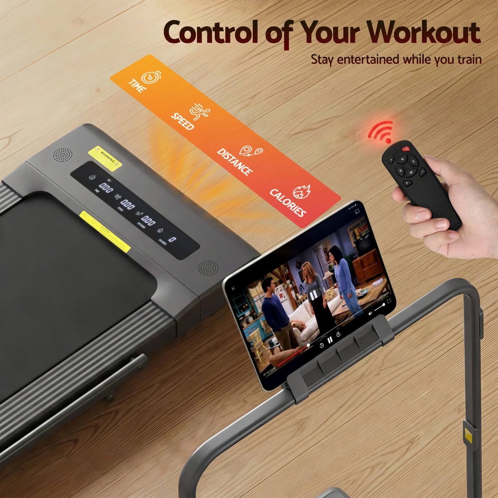 Treadmill Electric Walking Pad Under Desk Home Gym Fitness 400mm Grey