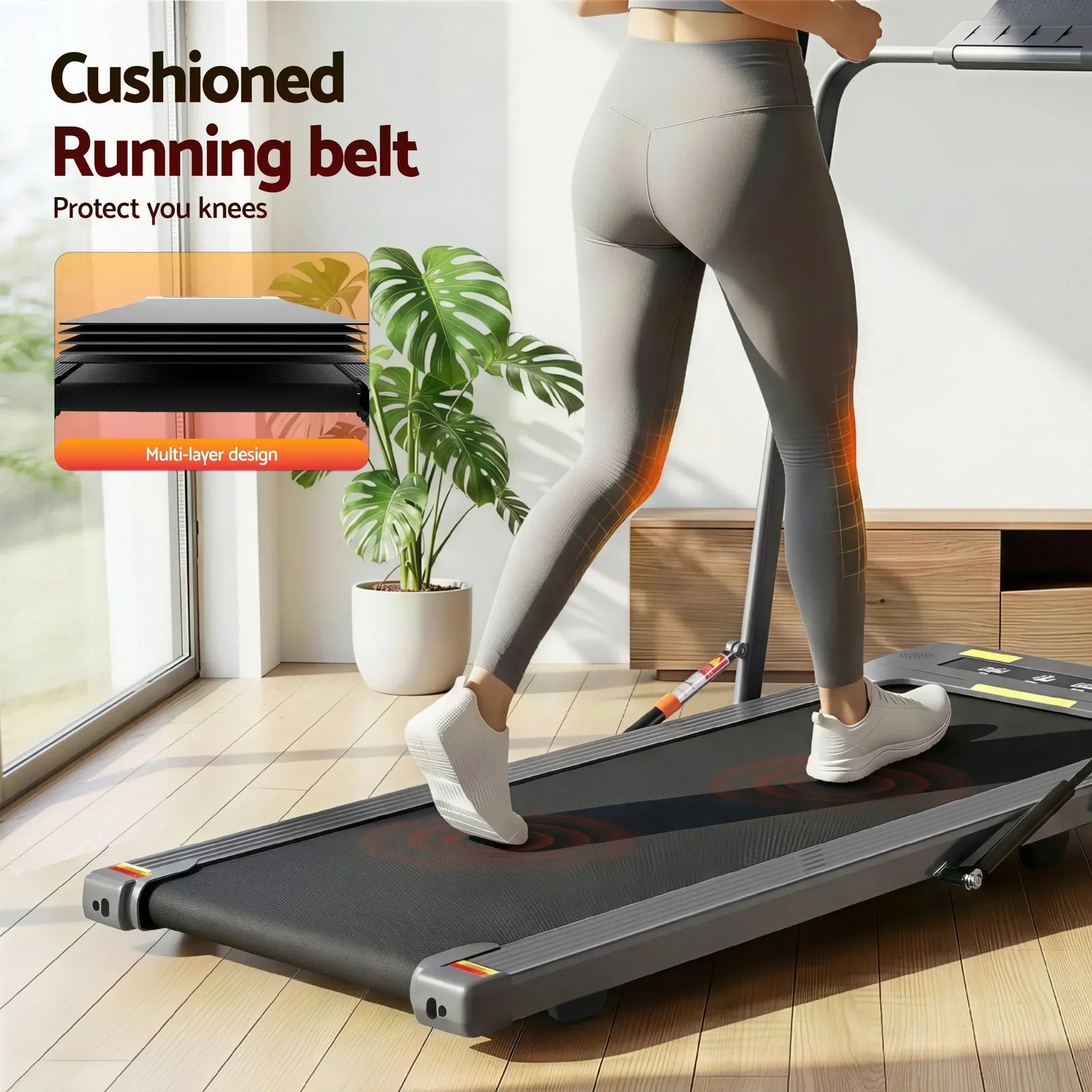 Treadmill Electric Walking Pad Under Desk Home Gym Fitness 400mm Grey