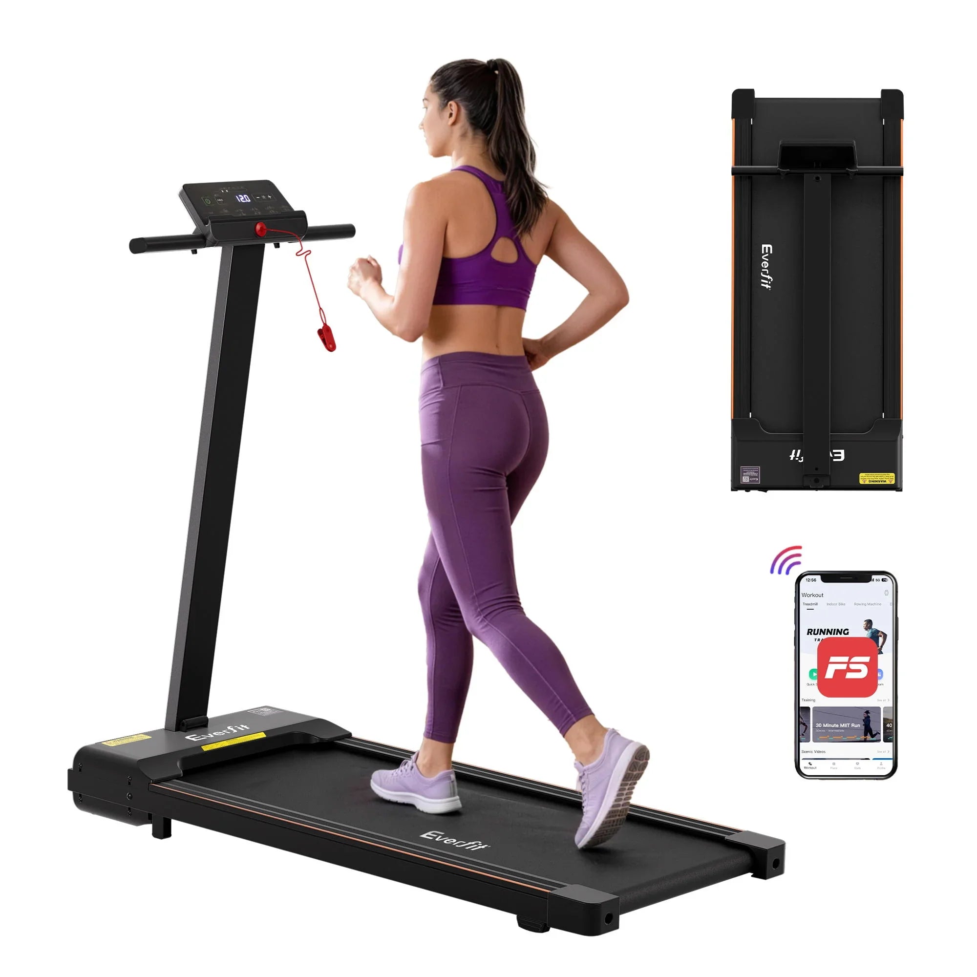 2‑in‑1 Walking Pad Treadmill – Foldable 3.0HP 40cm Belt App Control