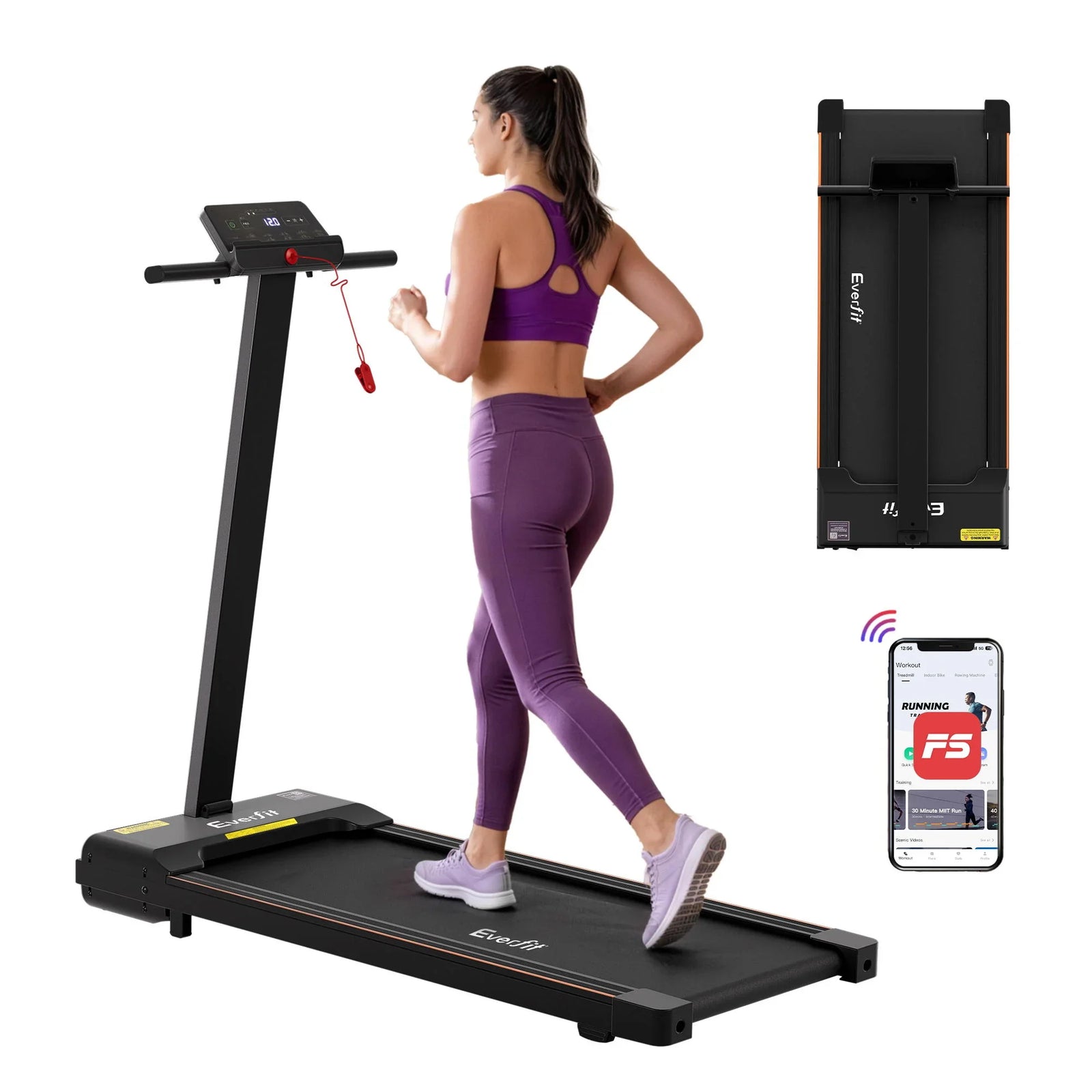 2‑in‑1 Walking Pad Treadmill – Foldable 3.0HP 40cm Belt App Control