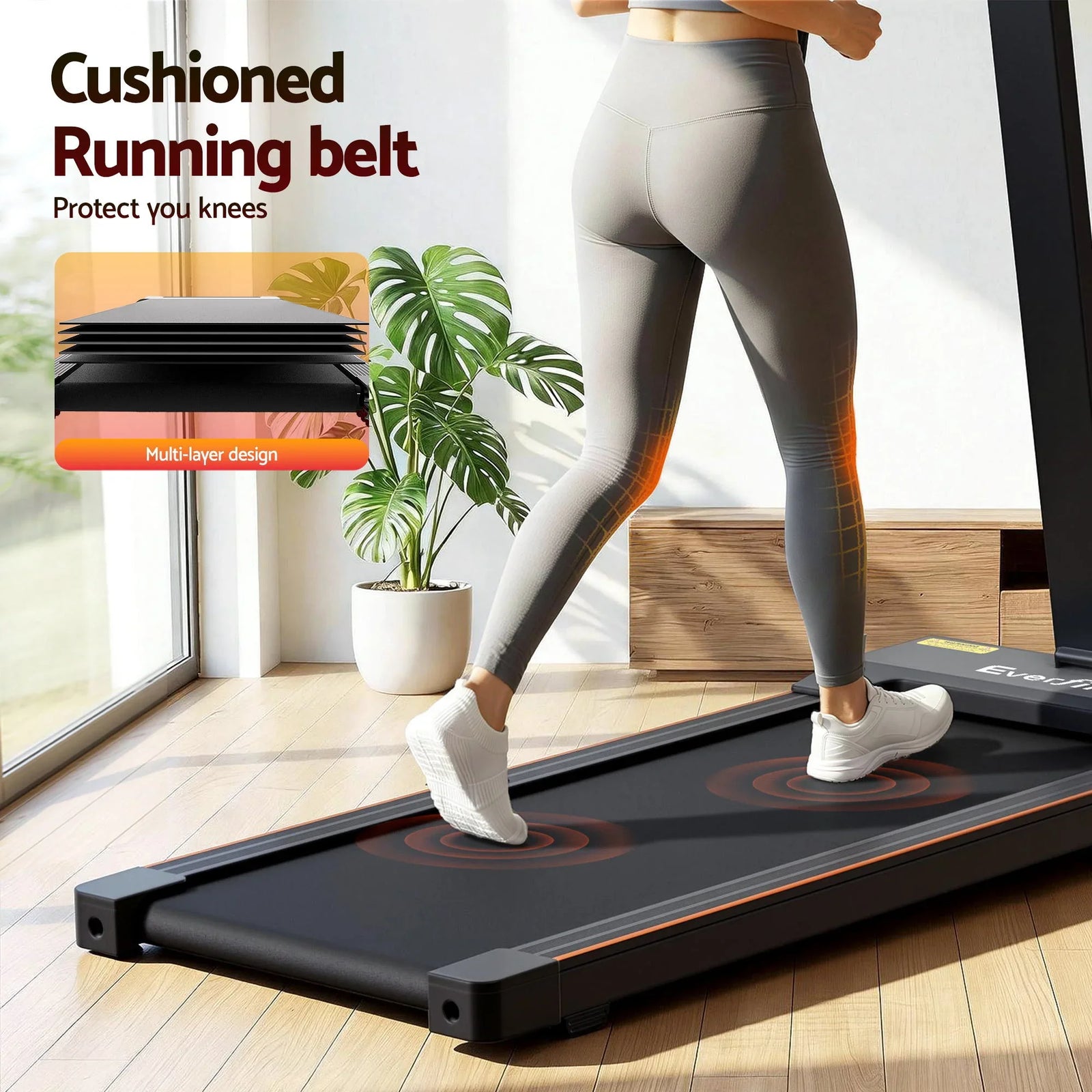 2‑in‑1 Walking Pad Treadmill – Foldable 3.0HP 40cm Belt App Control