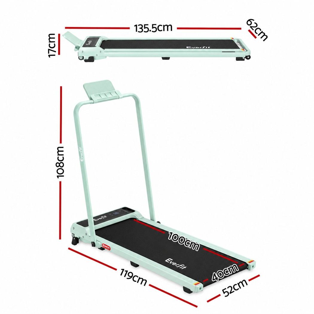 Everfit 3-in-1 Walking Pad Treadmill 12% Incline Under Desk 40cm Belt Green