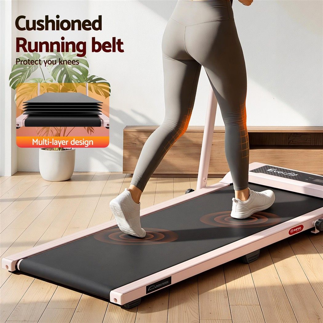 3 in 1 Walking Pad Treadmill 12% Incline Foldable Under Desk Treadmills for Home Gym With 40cm Wide Belt Pink