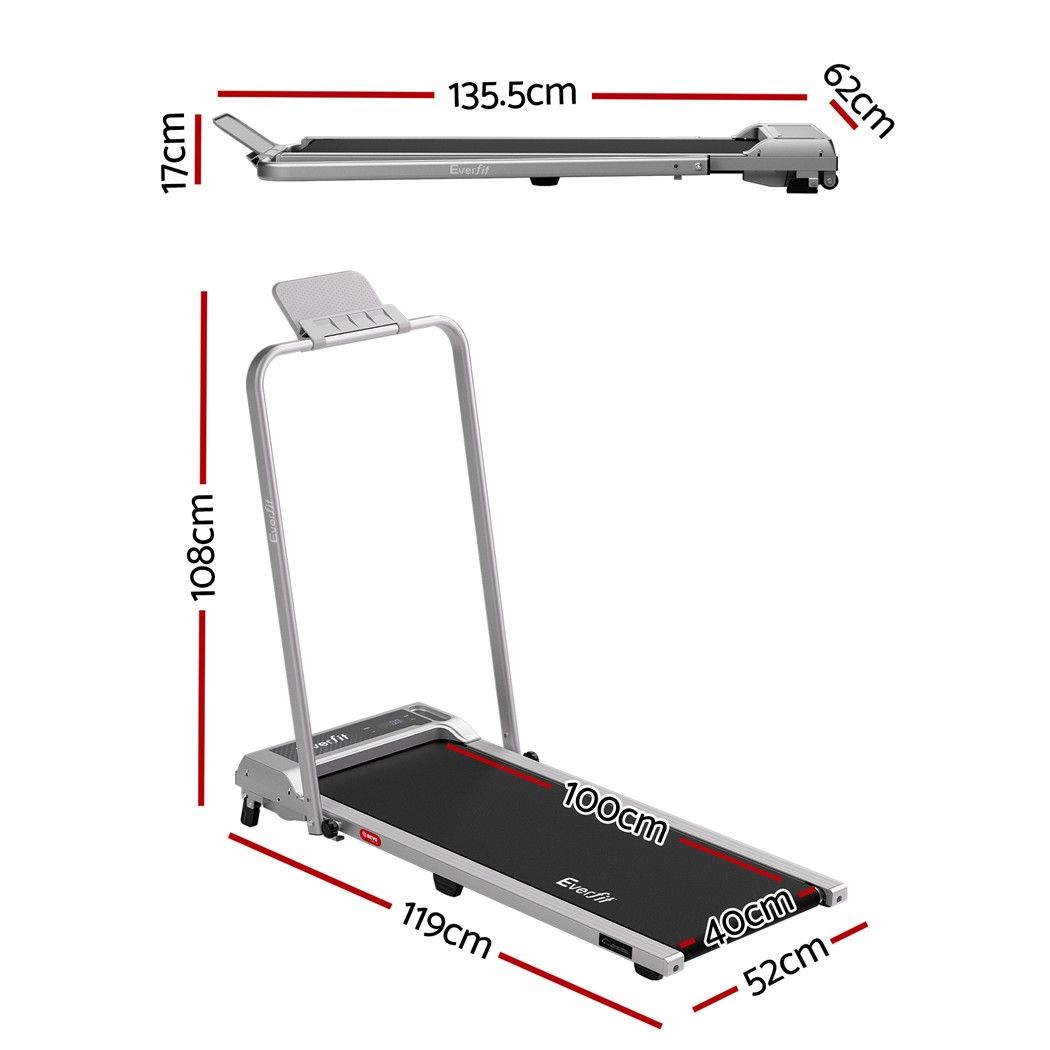 3 in 1 Walking Pad Treadmill 12% Incline Foldable Under Desk Treadmills for Home Gym With 40cm Wide Belt Silver