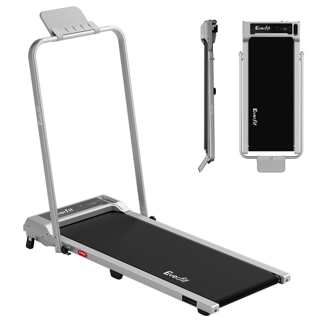 3 in 1 Walking Pad Treadmill 12% Incline Foldable Under Desk Treadmills for Home Gym With 40cm Wide Belt Silver