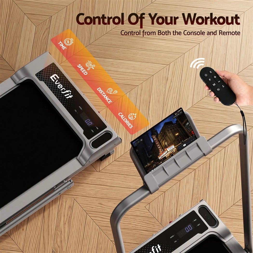 3 in 1 Walking Pad Treadmill 12% Incline Foldable Under Desk Treadmills for Home Gym With 40cm Wide Belt Silver