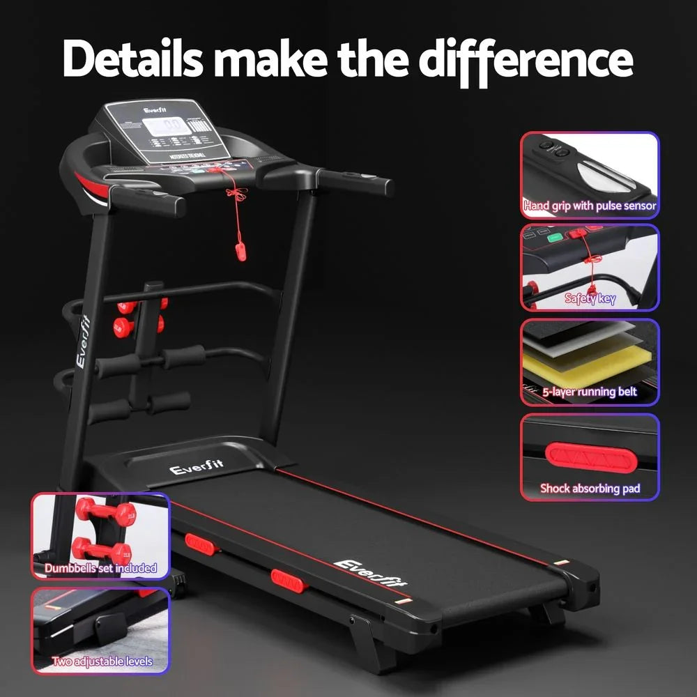 Treadmill Electric Home Gym Fitness Exercise Machine w/ Sit Up Bar 420mm