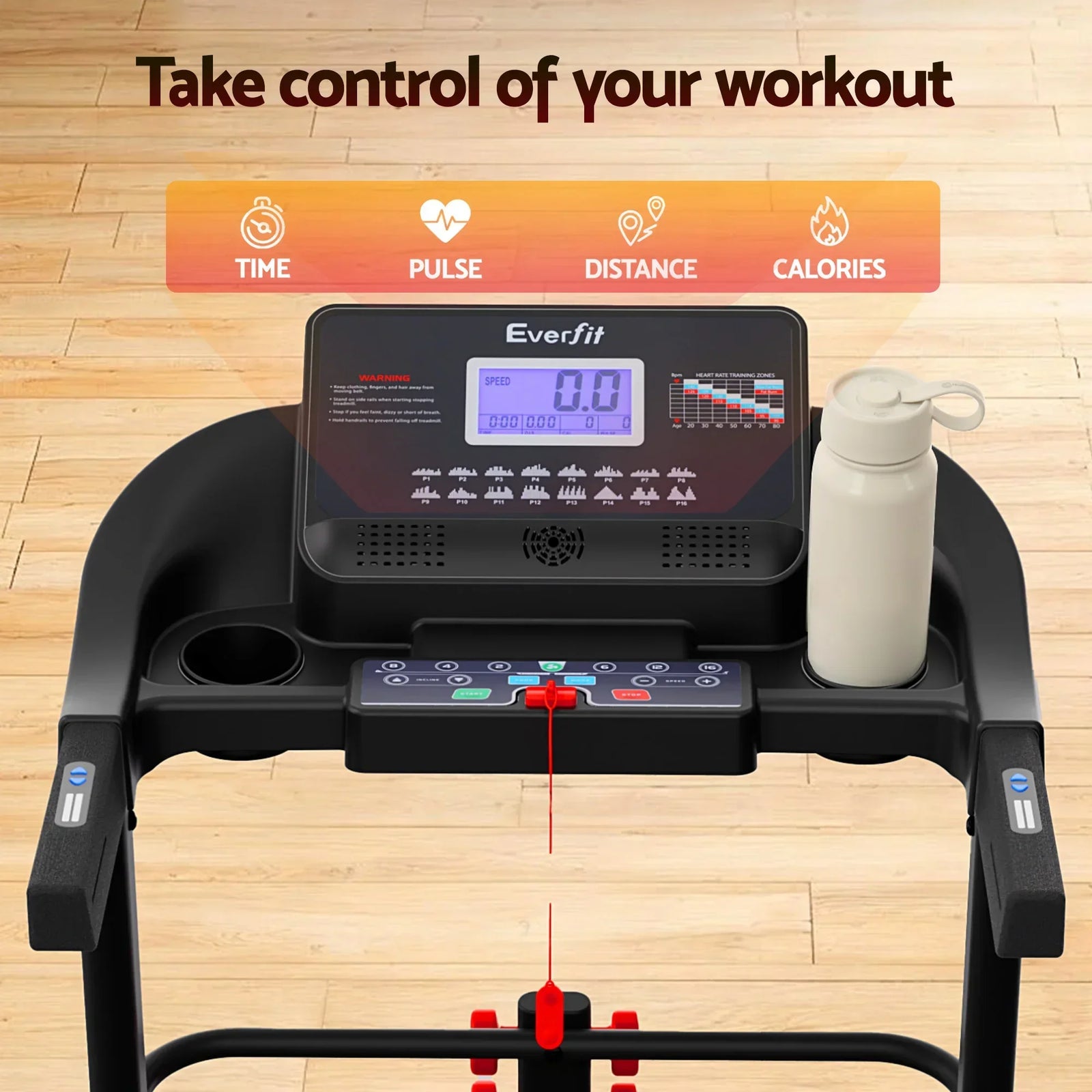 Treadmill Electric Home Gym Fitness Exercise Machine w/ Sit Up Bar 450mm