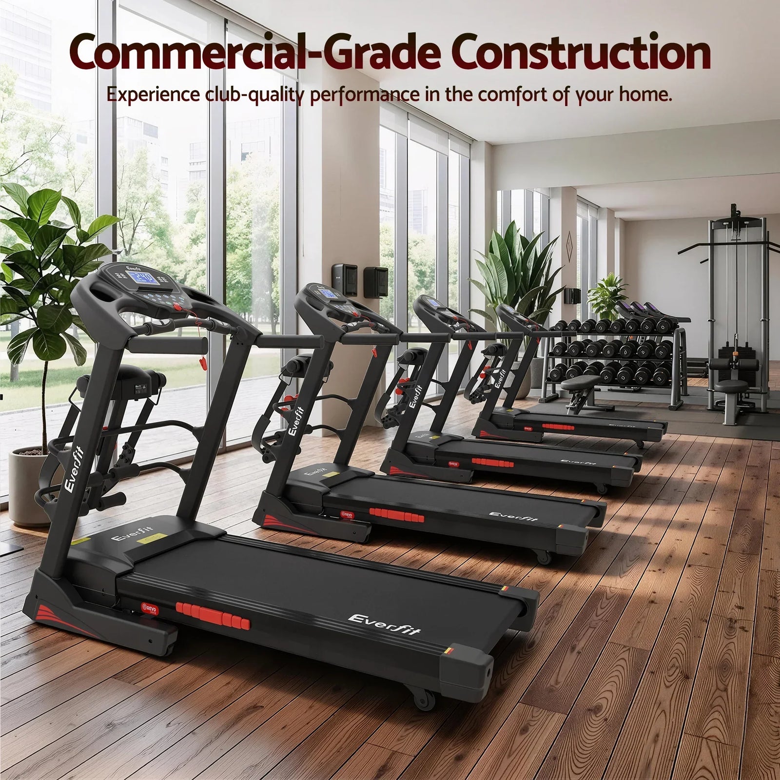 Treadmill with Massager – 5.0HP, 24km/h, 15‑Level Incline, Bluetooth, Black