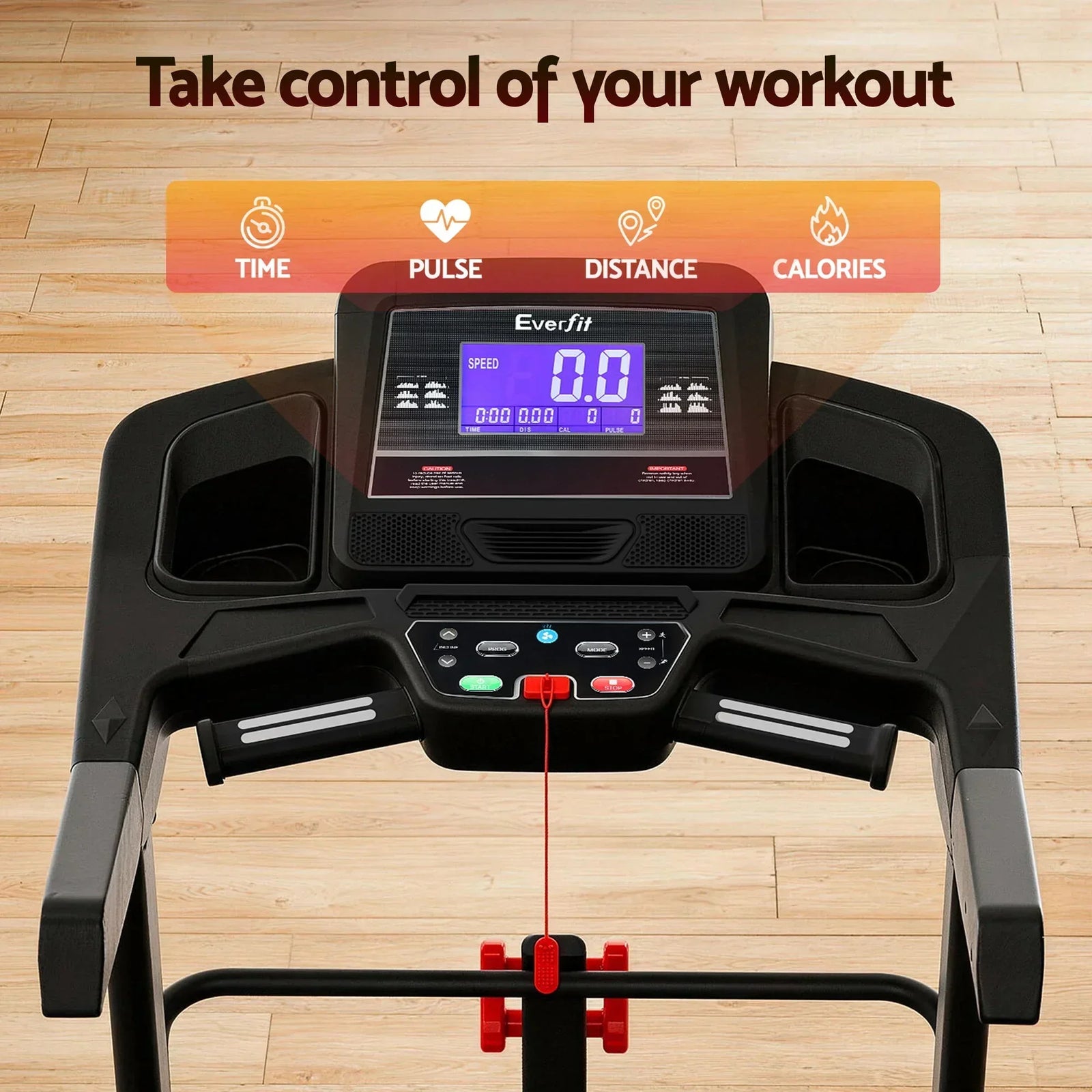Treadmill Electric Home Gym Fitness Exercise Machine w/ Sit Up Bar 480mm