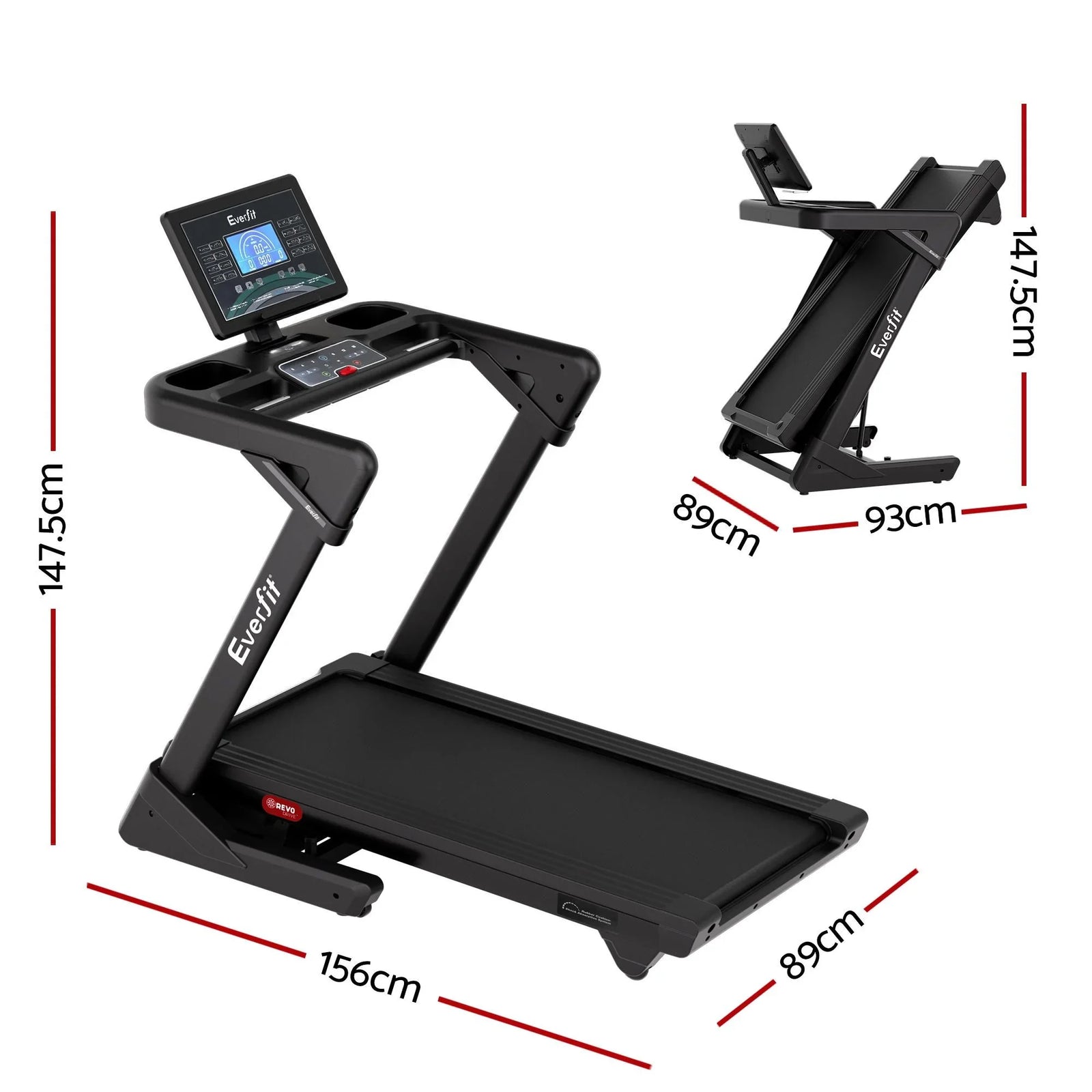 500mm Wide Belt Treadmill 30% Auto Incline Foldable Treadmills for Home with LED Lights