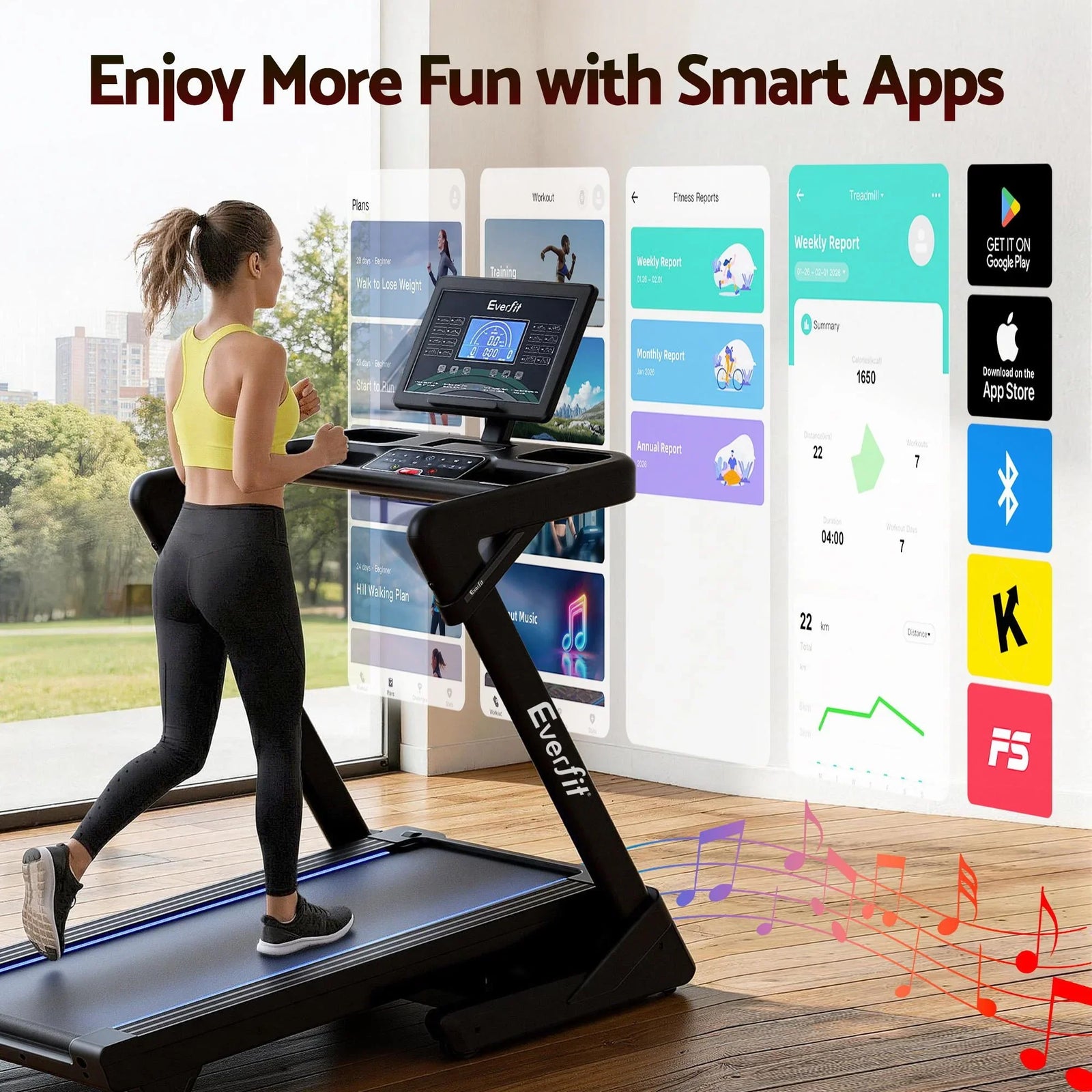 500mm Wide Belt Treadmill 30% Auto Incline Foldable Treadmills for Home with LED Lights