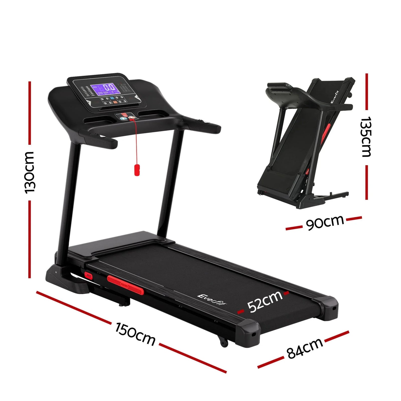 Treadmill Electric Auto Incline Home Gym Fitness Exercise Machine 520mm