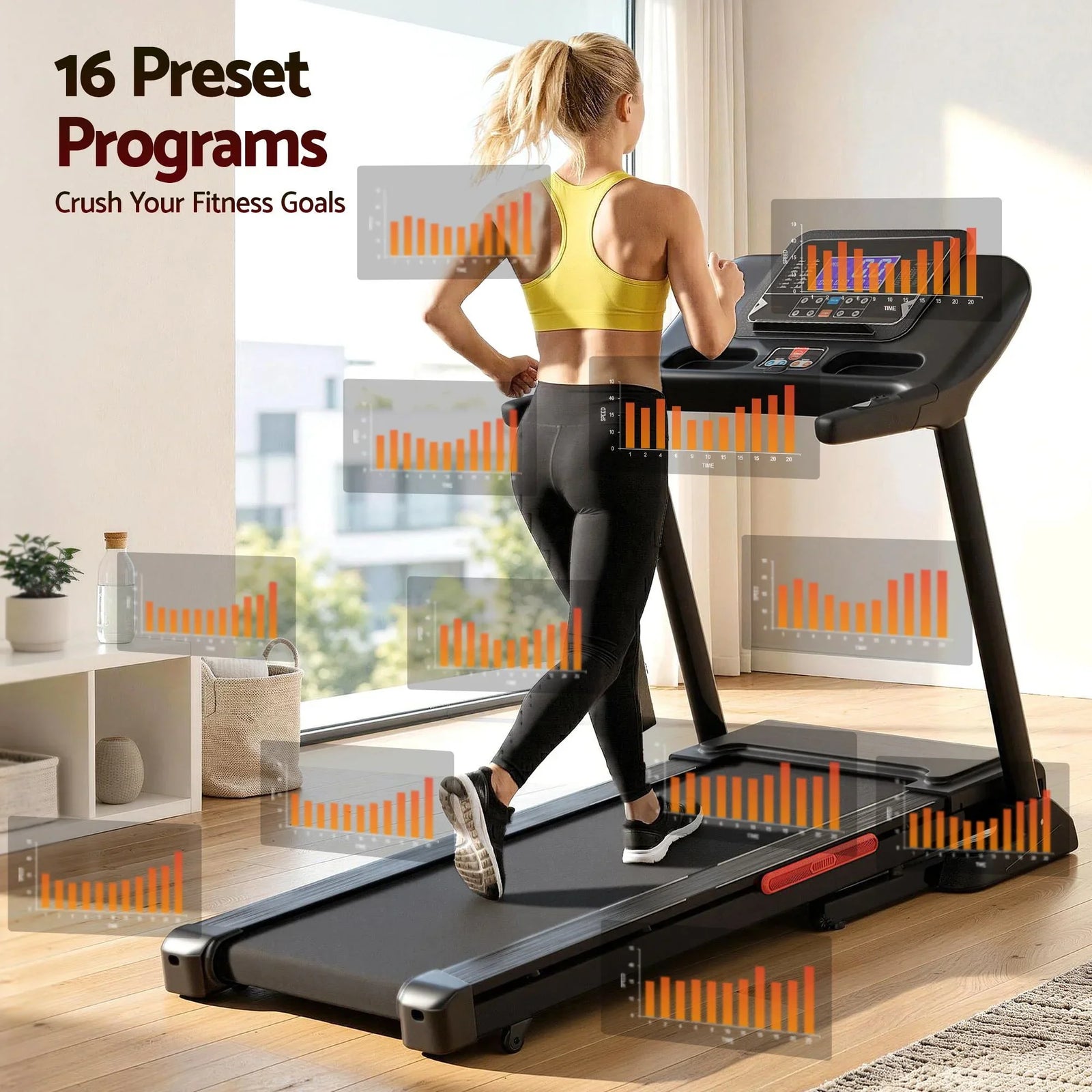 Treadmill Electric Auto Incline Home Gym Fitness Exercise Machine 520mm