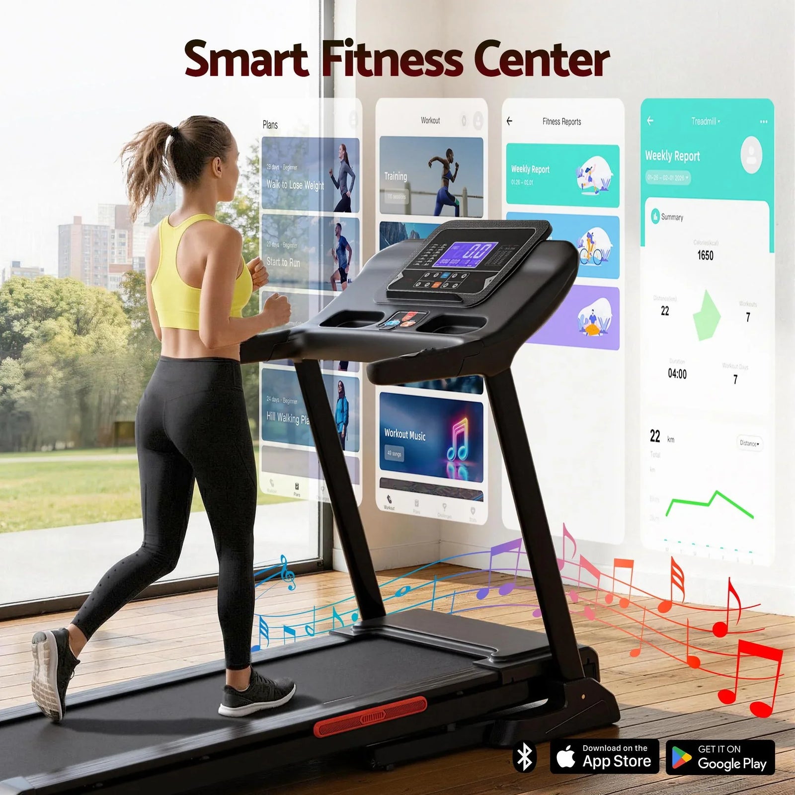 Treadmill Electric Auto Incline Home Gym Fitness Exercise Machine 520mm