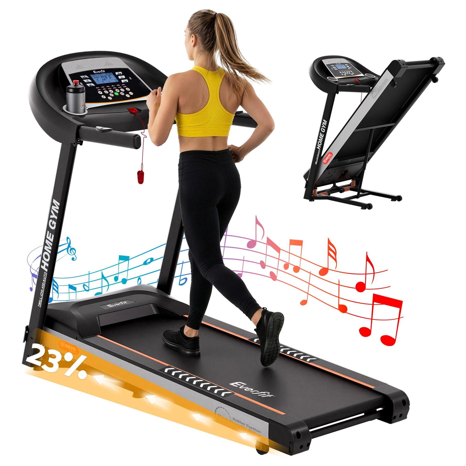 Treadmill Electric Auto Incline Home Gym Fitness Exercise Machine 450mm