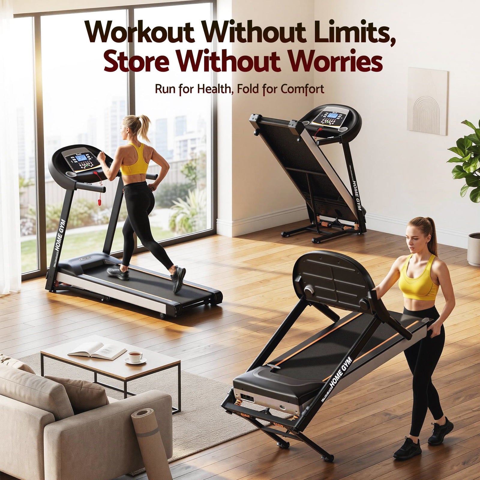 Treadmill Electric Auto Incline Home Gym Fitness Exercise Machine 450mm