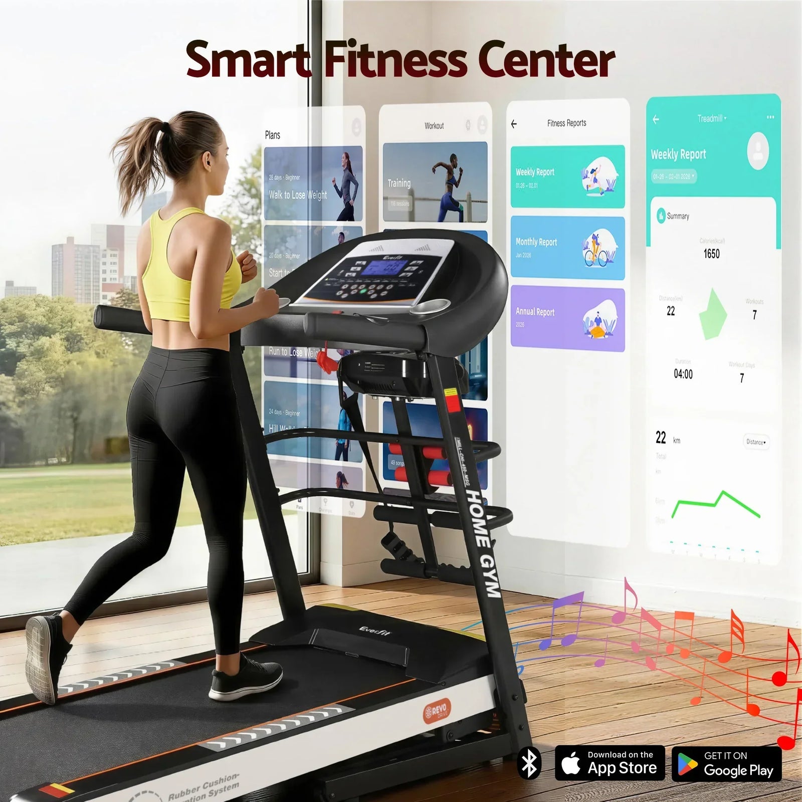 Everfit Folding Electric Treadmill 3.5HP Incline Home Gym 18km/h