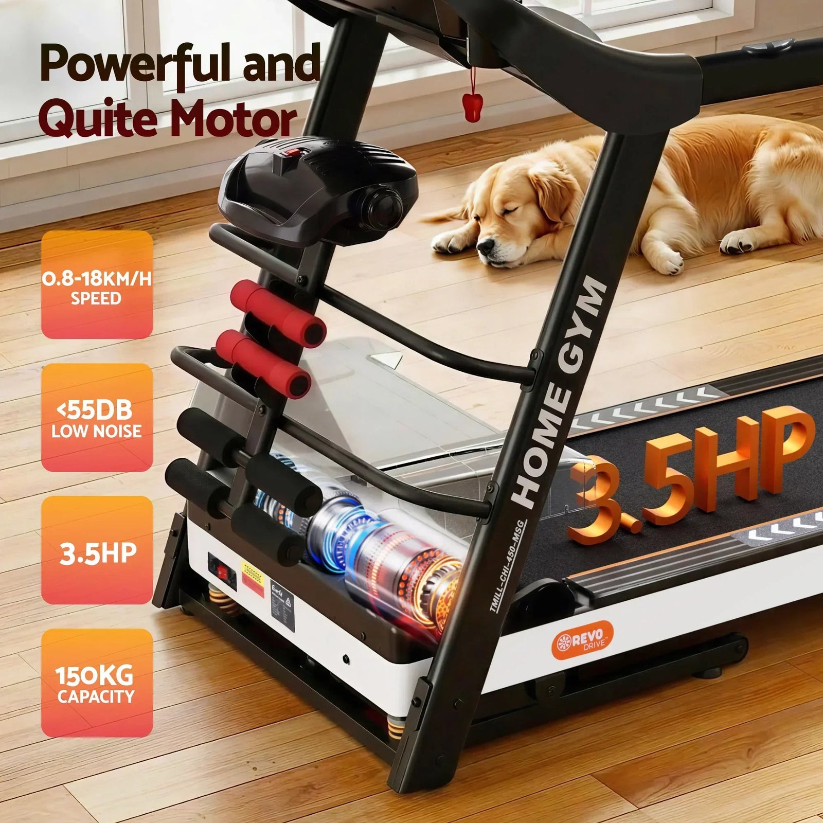 Everfit Folding Electric Treadmill 3.5HP Incline Home Gym 18km/h