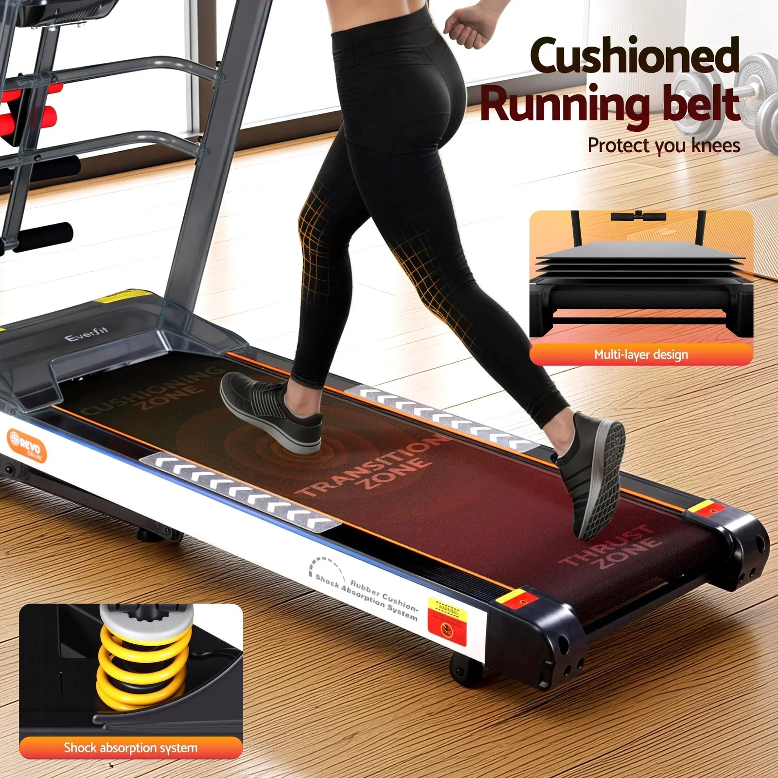 Everfit Folding Electric Treadmill 3.5HP Incline Home Gym 18km/h