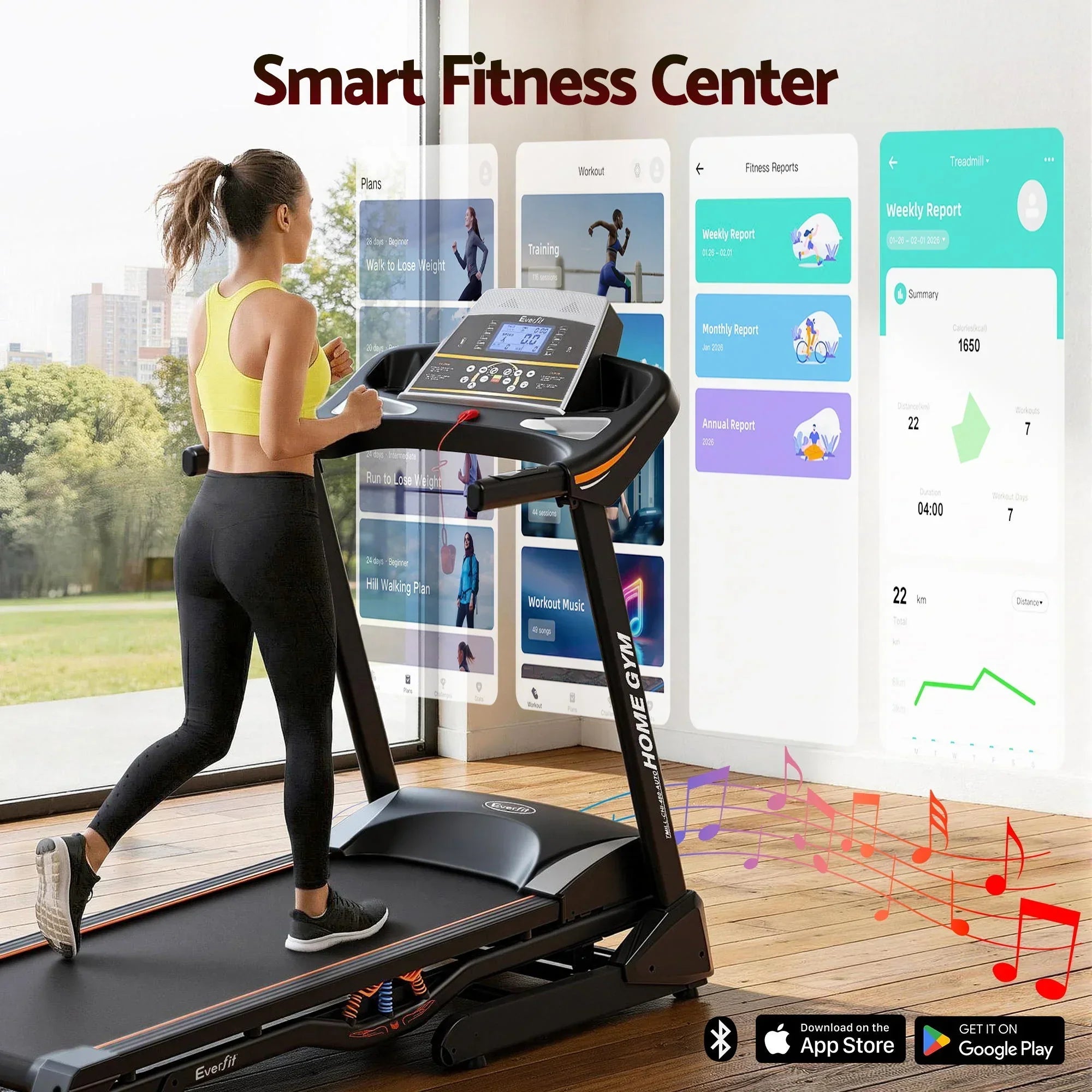 Everfit 3.5HP Electric Treadmill Foldable Incline Running Machine