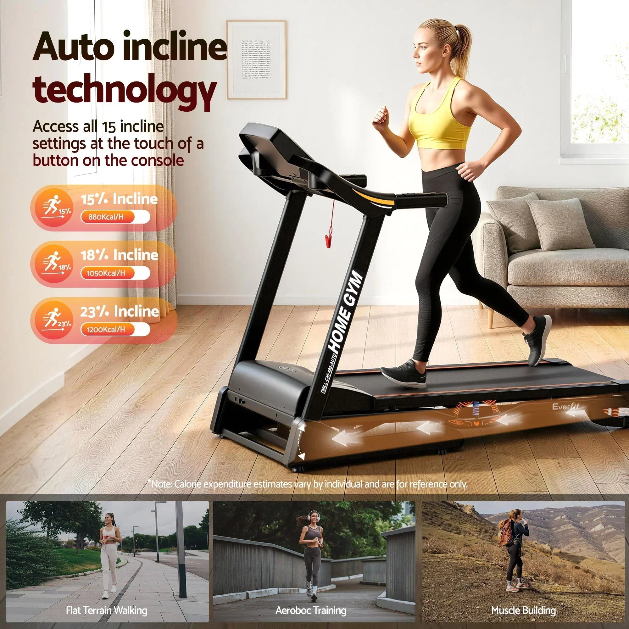 Everfit 3.5HP Electric Treadmill Foldable Incline Running Machine