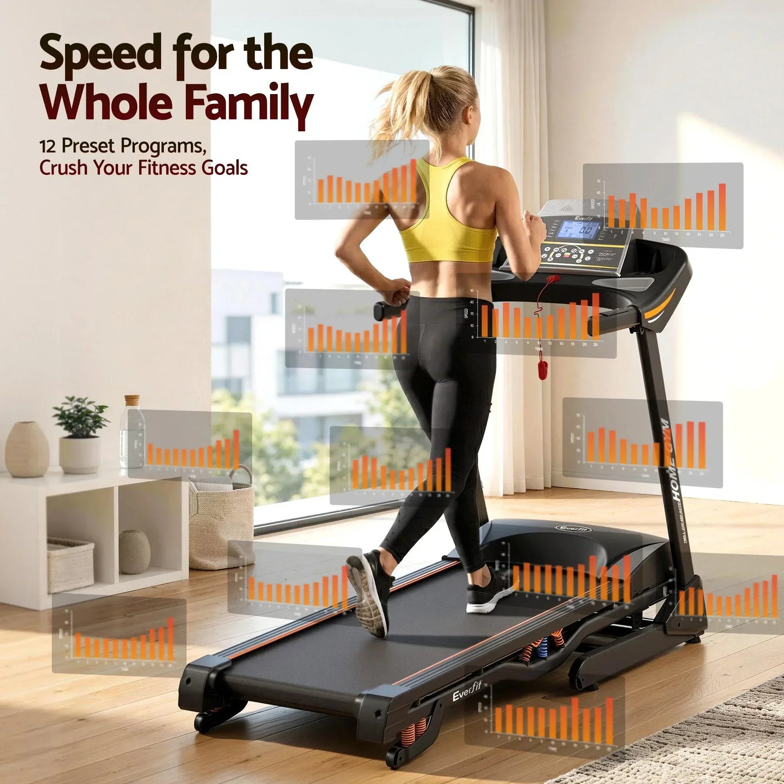 Everfit 3.5HP Electric Treadmill Foldable Incline Running Machine