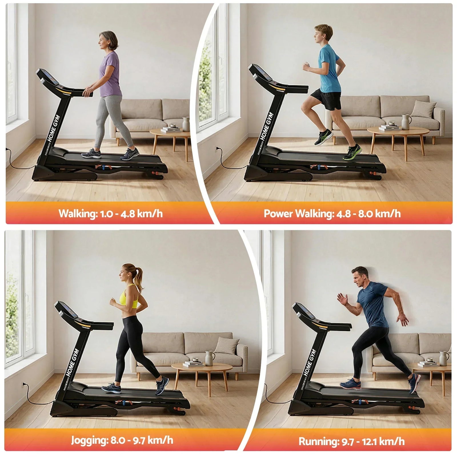Everfit 3.5HP Electric Treadmill Foldable Incline Running Machine