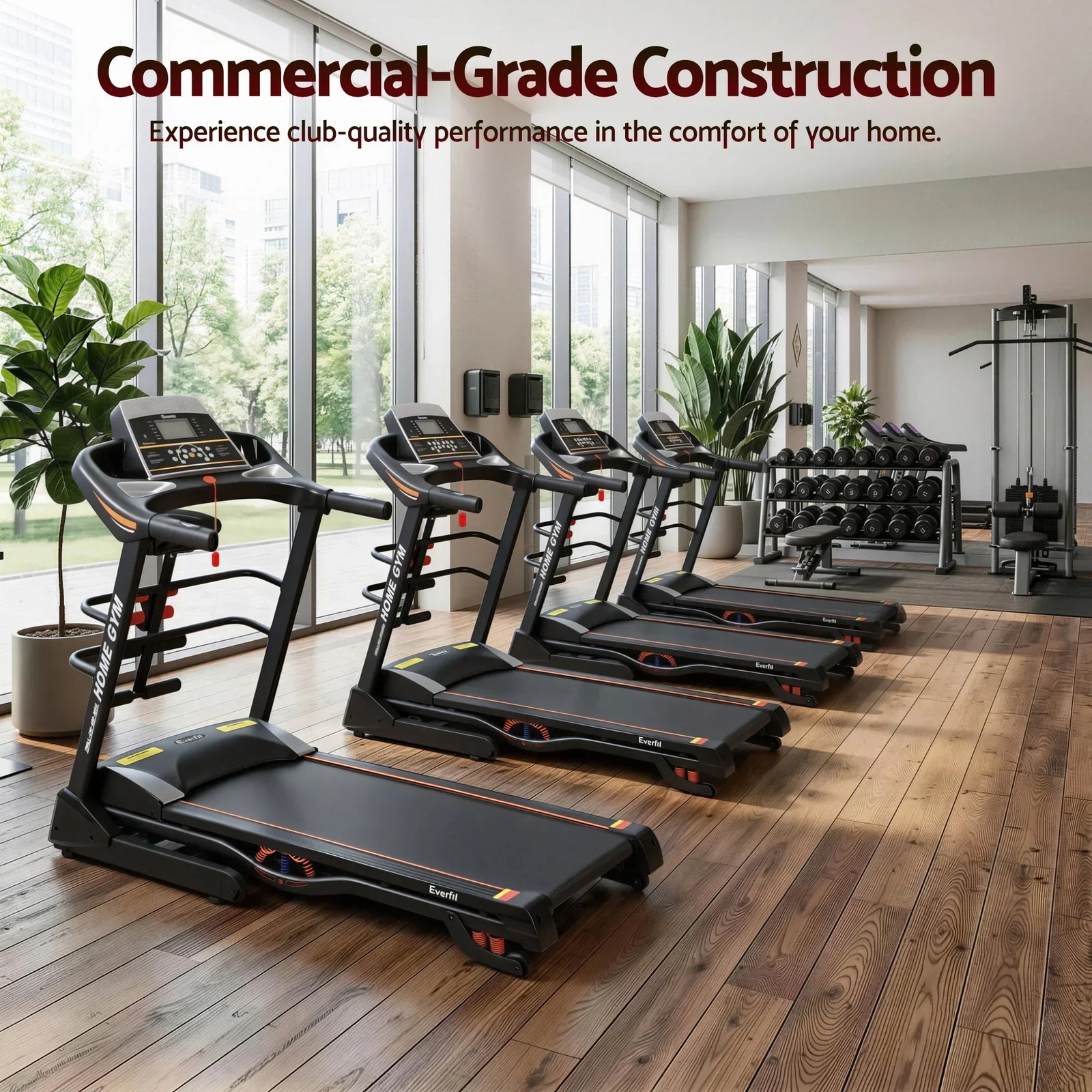Everfit Folding Electric Treadmill 3.5HP Home Gym Incline 18km/h Black