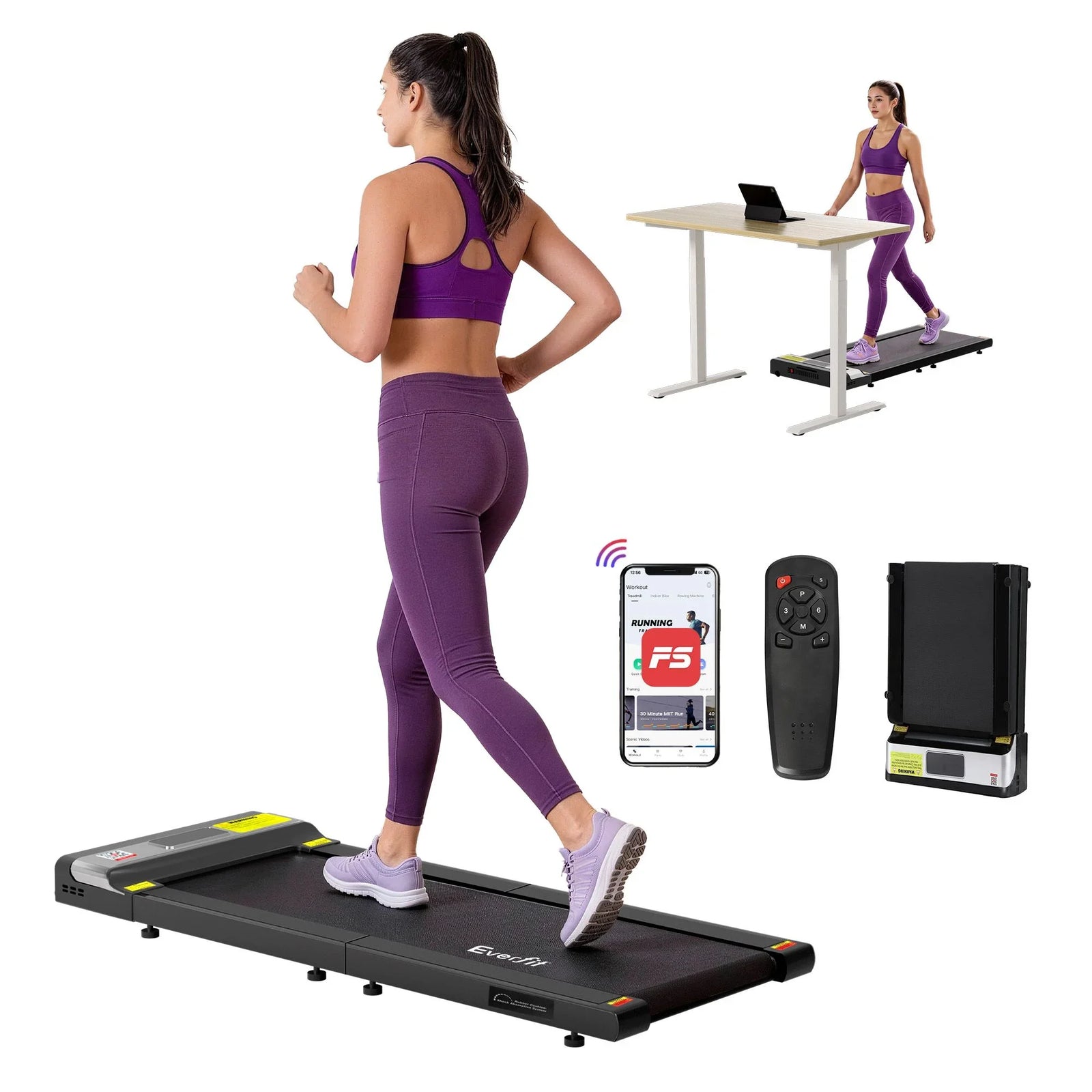 Treadmill Electric Walking Pad Under Desk Home Gym Fitness Foldable Belt