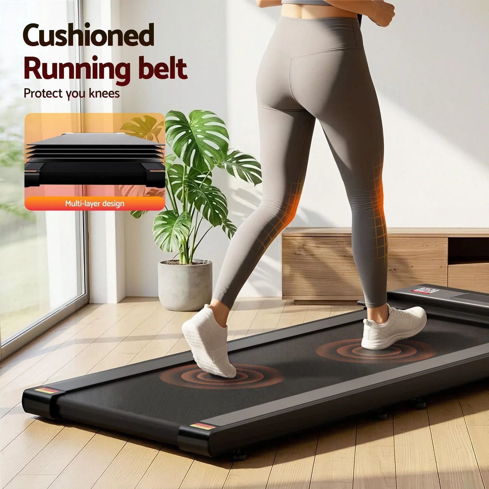 Treadmill Electric Walking Pad Under Desk Home Gym Fitness Foldable Belt