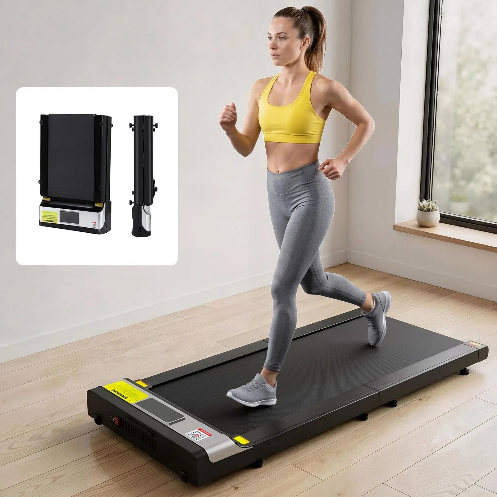 Treadmill Electric Walking Pad Under Desk Home Gym Fitness Foldable Belt